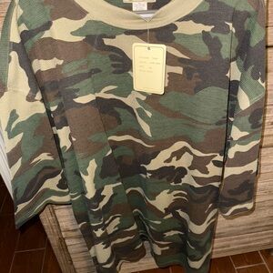 Camouflage Short Sleeve Waffle Shirt